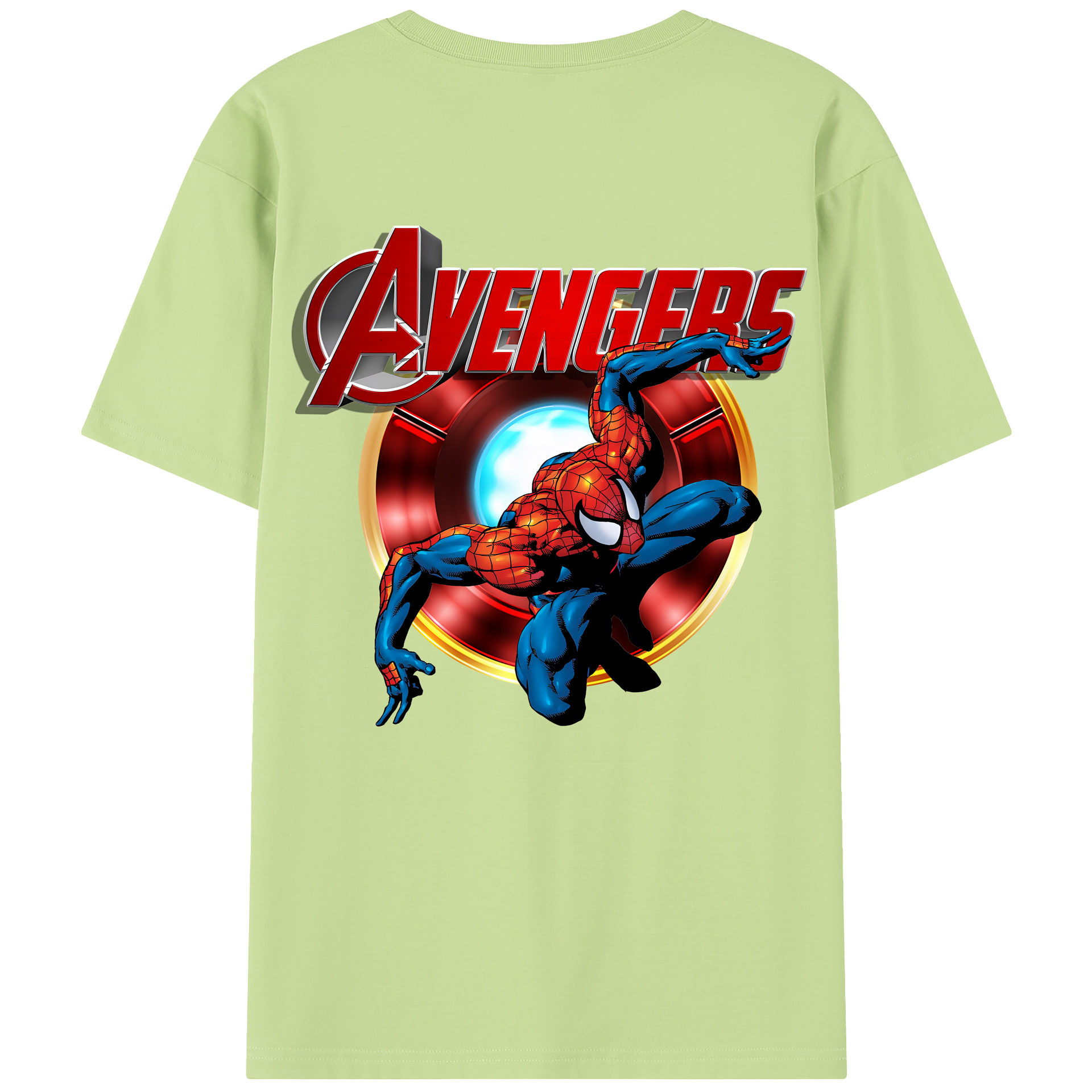（画像用） Spider Man スパイダーマン 綿100％半袖Tシャツ（背面プリント）